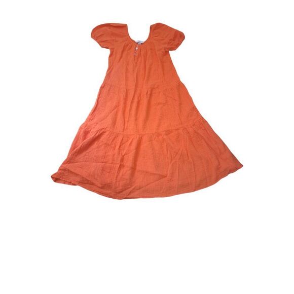 Lilly Pulitzer Zemini Women's Boho  Cotton Mandarin Orange Tiered Maxi Dress XXS - Picture 3 of 9